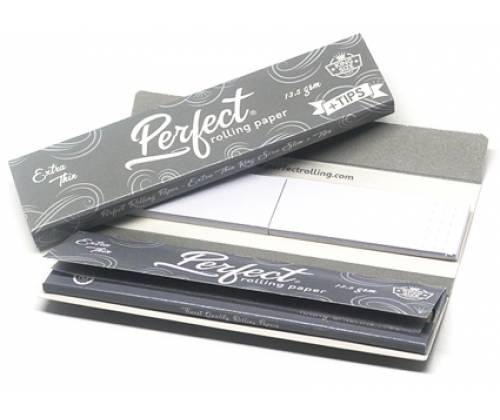 Perfect Χαρτάκια - Ασημί King Size Λεπτό Πάχος με Τζιβάνες 24 τεμ. - Τιμή: 13,75€