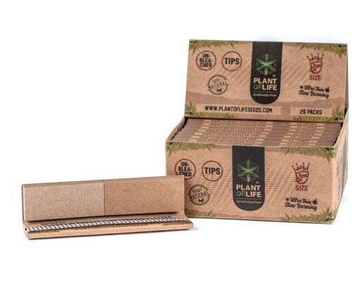 Plant of Life Χαρτάκια - Ακατέργαστο King Size Slim & Tips - Τιμή: 1,10€