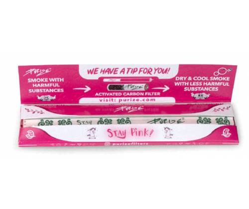 Purize Χαρτάκια Pink - King Size Slim 32φ. - Τιμή: 1,30€