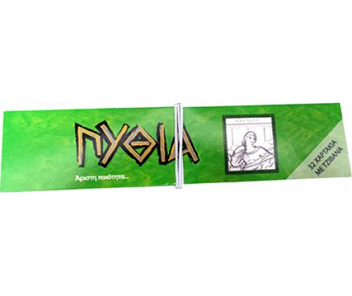 ΠΥΘΙΑ Χαρτάκια - Πράσινο - King Size με Τζιβάνα - Τιμή: 0,65€