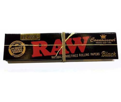 RAW Connoisseur Χαρτάκια Black - Ακατέργαστο - King Size Slim με Τζιβάνα 24τεμ. - Τιμή: 21,50€