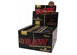 RAW Connoisseur Χαρτάκια Black - Ακατέργαστο - King Size Slim με Τζιβάνα 32φ. - 24τεμ.