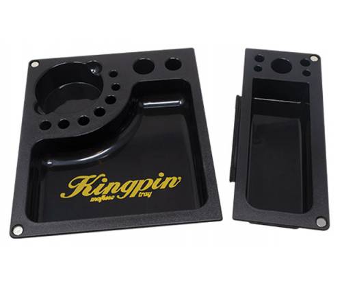 KingPin Raw Mafiozo Rolling Tray Plastic Black (26x21cm) -  Price: 14,80€