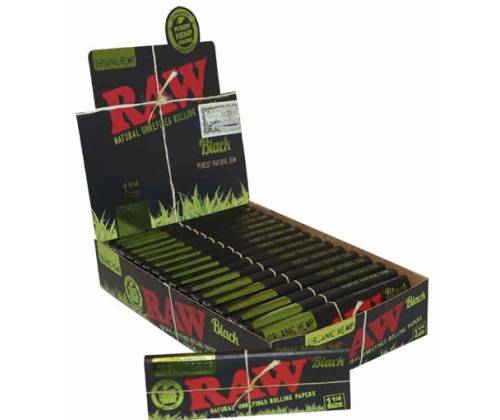 RAW Χαρτάκια Black Organic - Ακατέργαστο - 1¼ 24τεμ. - Τιμή: 12,72€