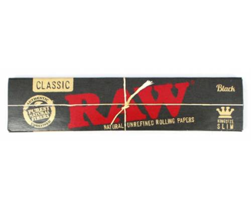 RAW Χαρτάκια Classic Black- Ακατέργαστο - King Size Slim - Τιμή: 0,63€