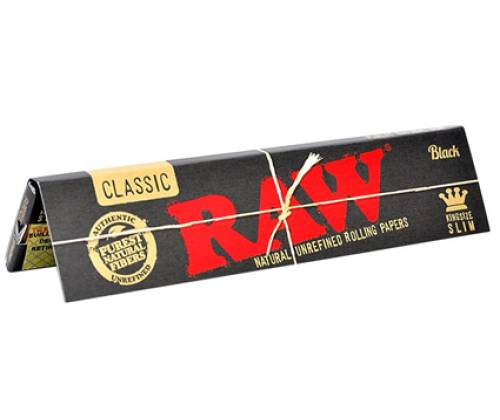 RAW Χαρτάκια Classic Black- Ακατέργαστο - King Size Slim - Τιμή: 0,63€