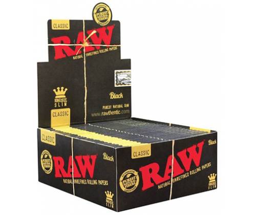RAW Χαρτάκια Classic Black- Ακατέργαστο - King Size Slim 50τεμ. - Τιμή: 31,30€