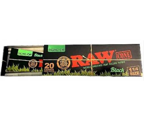 RAW Black Cone PreRolled Organic - Κώνος Προτυλιγμένος - 20τεμ. - 1¼ -  Price: 5,20€