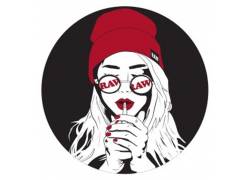 Raw Stickers Αυτοκόλλητο Art Deco Smoking Girl - 8cm