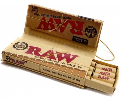RAW Χαρτάκια Classic - Ακατέργαστο - 1¼ με Προτυλιγμένη Τζιβάνα - Τιμή: 1,05€