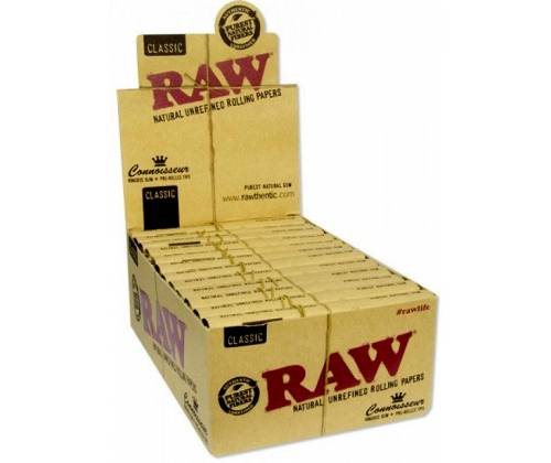RAW Χαρτάκια Classic - Ακατέργαστο - King Size Slim με Προτυλιγμένη Τζιβάνα 24τεμ - Τιμή: 23,30€