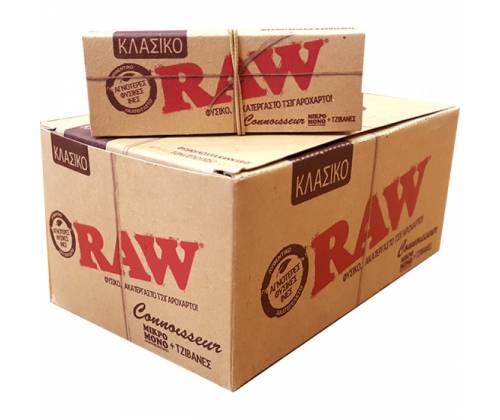 RAW Connoisseur Χαρτάκια Classic - Ακατέργαστο - Single Wide με Τζιβάνες 24τεμ. - Τιμή: 15,45€
