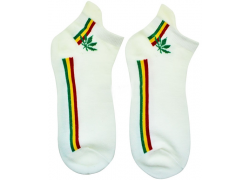 Κάλτσες Κοντές Cannabis Leaf - Λευκό