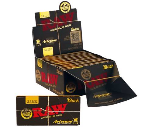 RAW Artesano Black Classic Papers - Raw - King Size Slim with Tips and Tray - Price: 1,90€