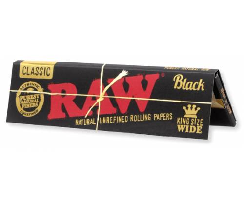 RAW Χαρτάκια Classic Black- Ακατέργαστο - King Size Wide - Τιμή: 0,68€