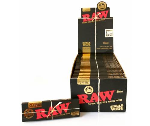 RAW Χαρτάκια Black - Ακατέργαστο - Single Wide - Τιμή: 0,29€