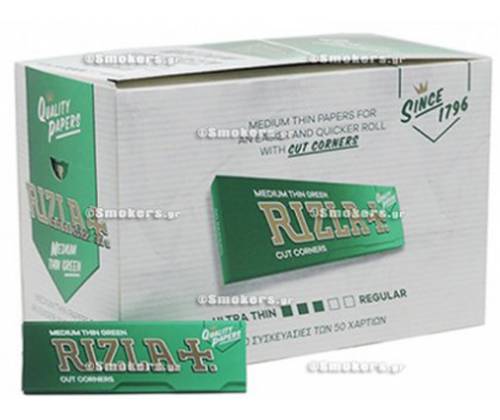 RIZLA Χαρτάκια - Πράσινο 100τεμ. - Τιμή: 15,00€