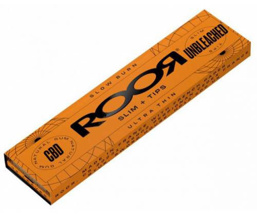 Roor Rolling Papers Unbleached - King Size Slim 32f. with Tips -  Price: 1,30€