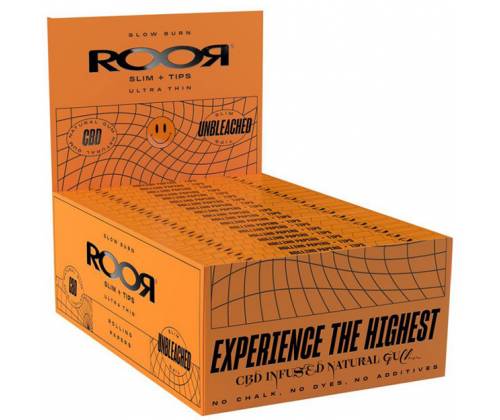 Roor Rolling Papers Unbleached - King Size Slim 32f. with Tips -  Price: 1,30€