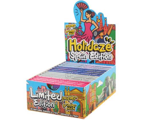 Slim Jim King Size Slim & Tips Rolling Papers with Disc and Grinder - Holidaze «Barcelona» Edition - Price: 5,90€