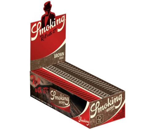 Smoking Χαρτάκια - Brown - Ακατέργαστο Double 120φ. - 25τεμ. - Τιμή: 14,40€
