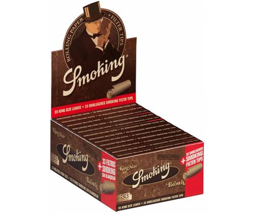 Smoking Χαρτάκια - Brown - Ακατέργαστο - King Size με Τζιβάνες 24τεμ. - Τιμή: 28,57€