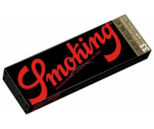 Smoking Χαρτάκια Deluxe Luxury Rolling Kit - Μαύρο King Size 33φ & Κωνική Τζιβάνα -  Price: 2,40€