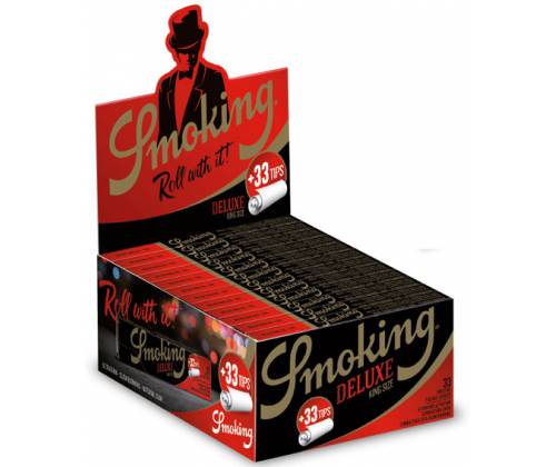 Smoking Χαρτάκια - Deluxe - Μαύρο - King Size με Τζιβάνες 24τεμ. - Τιμή: 26,19€