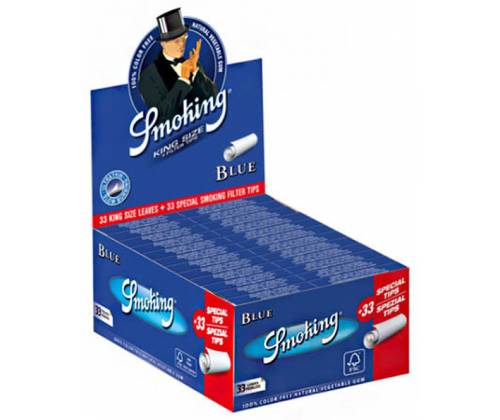 Smoking Χαρτάκια - Μπλε King Size  με Τζιβάνες 24τεμ. - Τιμή: 33,60€