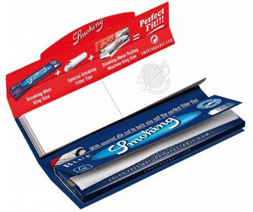 Smoking Χαρτάκια - Μπλε King Size  με Τζιβάνες 24τεμ. - Τιμή: 33,60€