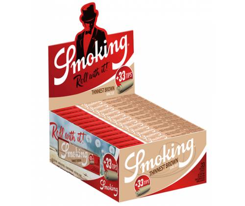 Smoking Χαρτάκια - Thinnest Brown - Ακατέργαστο - King Size με Τζιβάνες - Τιμή: 1,40€