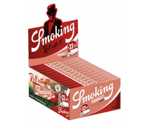 Smoking Χαρτάκια Thinnest Red - King Size με Τζιβάνες 50τεμ. - Τιμή: 26,40€