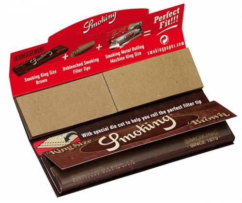 Smoking Χαρτάκια - Brown - Ακατέργαστο - King Size με Τζιβάνες - Τιμή: 1,50€
