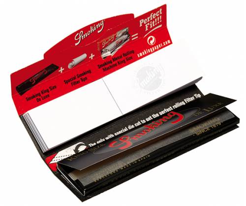 Smoking Χαρτάκια - Deluxe - Μαύρο - King Size με Τζιβάνες 24τεμ. - Τιμή: 26,19€