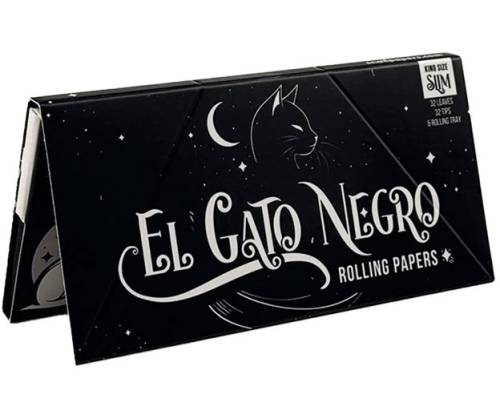 El Gato Negro Premium Collectibles Rolling Papers - Black KS Slim & Tips Paper - Price: 2,70€
