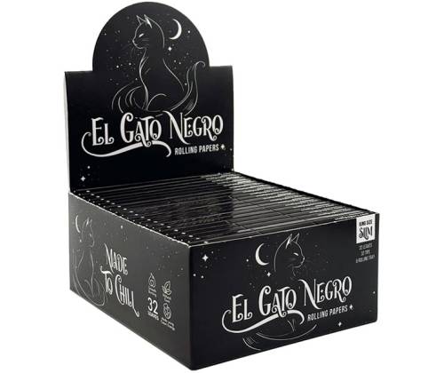 El Gato Negro Premium Collectibles Rolling Papers - Black KS Slim & Tips Paper - Price: 2,70€