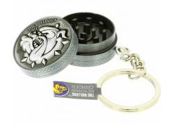 The Bulldog Amsterdam Keychain Grinder Μπρελόκ Μεταλλικό Ασημί - 2 Parts NEW DESIGN