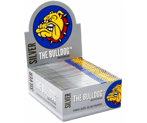 The Bulldog Rolling Papers - Silver - King Size Slim 50pcs -  Price: 60,00€