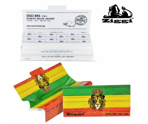 Ziggi URS Χαρτάκια - Rasta Lion - King Size Slim με Τζιβάνες - Limited Edition - Τιμή: 2,25€