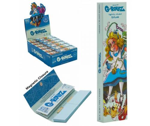 G-Rollz Χαρτάκια Blue (Alice) - King Size Slim 50φ. με Τζιβάνα -  Price: 1,80€