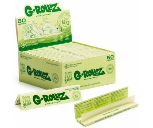 G-Rollz Χαρτάκια Organic Green - King Size Slim 50φ. -  Price: 1,20€
