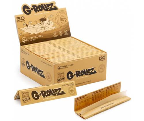 G-Rollz Χαρτάκια Unbleached Ακατέργαστο - King Size Slim 50φ. - Τιμή: 1,20€