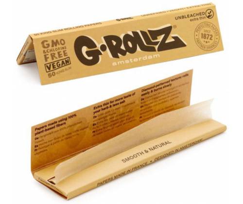 G-Rollz Χαρτάκια Unbleached Ακατέργαστο - King Size Slim 50φ. - Τιμή: 1,20€