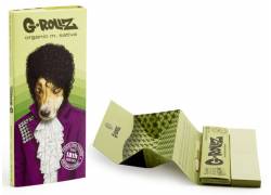 G-Rollz Rolling Papers Organic Green (Pets Rock Reggae) - King Size Slim 50f. with Tips