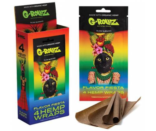 G-Rollz Blunt Hemp Wraps Πουρόφυλλα - Flavor Fiesta Multifruit 4φ - Τιμή: 1,80€