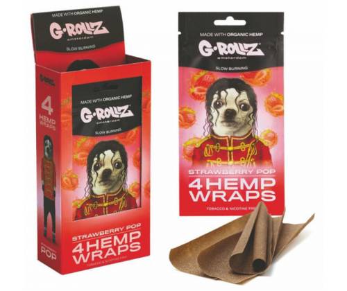 G-Rollz Blunt Hemp Wraps Πουρόφυλλα - Strawberry 4φ - Τιμή: 1,80€