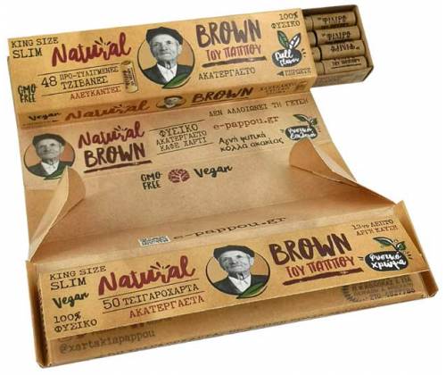 Του Παππού Χαρτάκια Natural Brown KS με Προτυλιγμένες Τζιβάνες - 47794 - Τιμή: 1,95€