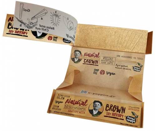 Του Παππού Χαρτάκια Natural Brown KS με Κωνικές Τζιβάνες - 47797 - Τιμή: 1,35€