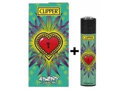 Clipper Χαρτάκια «4Twenty Collections» - Ganja Hearts IV + Αναπτήρας Clipper